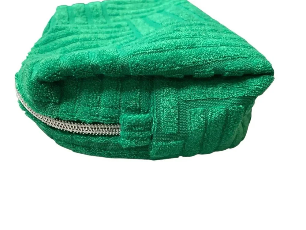 Ulta Beauty Collection Green Terry Cloth Makeup Cosmetic Travel Toiletry Bag Cas